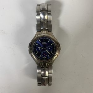 Guess Waterpro Mens Watch Stainless Steel G85305G Water Resistant Blue Face